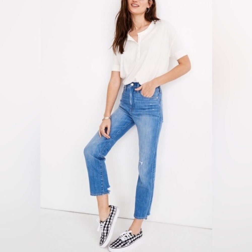 Madewell Classic Straight Jeans Woman’s 28 Blue High Rise Medium Wash Jean